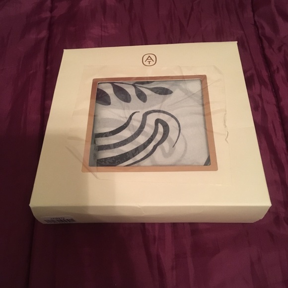 NWT - Ann Taylor silk scarf - white floral - Picture 2 of 7